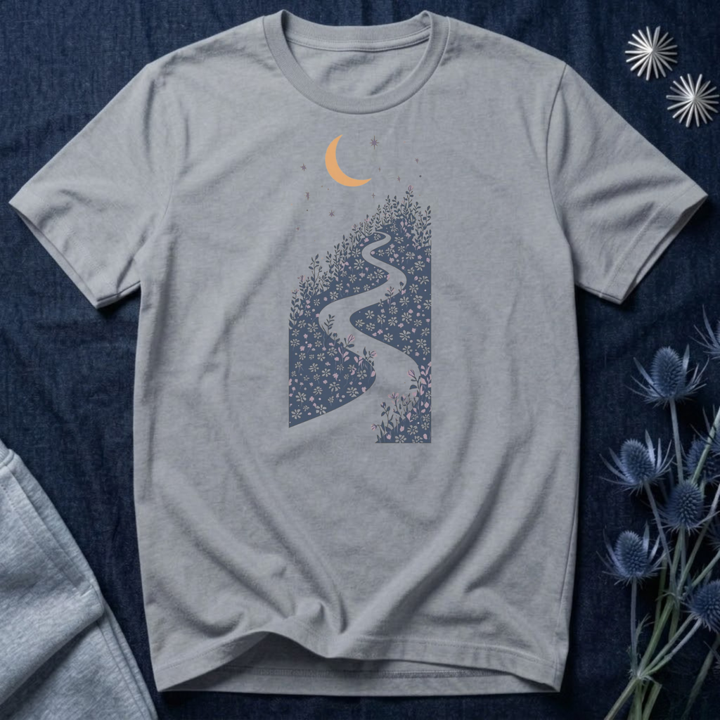 Moonlit Wildflower Winding Path Graphic Tee