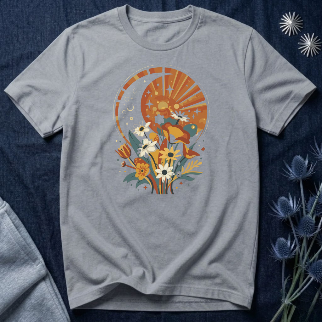 Cosmic Garden Sunset Women’s Graphic T-Shirt