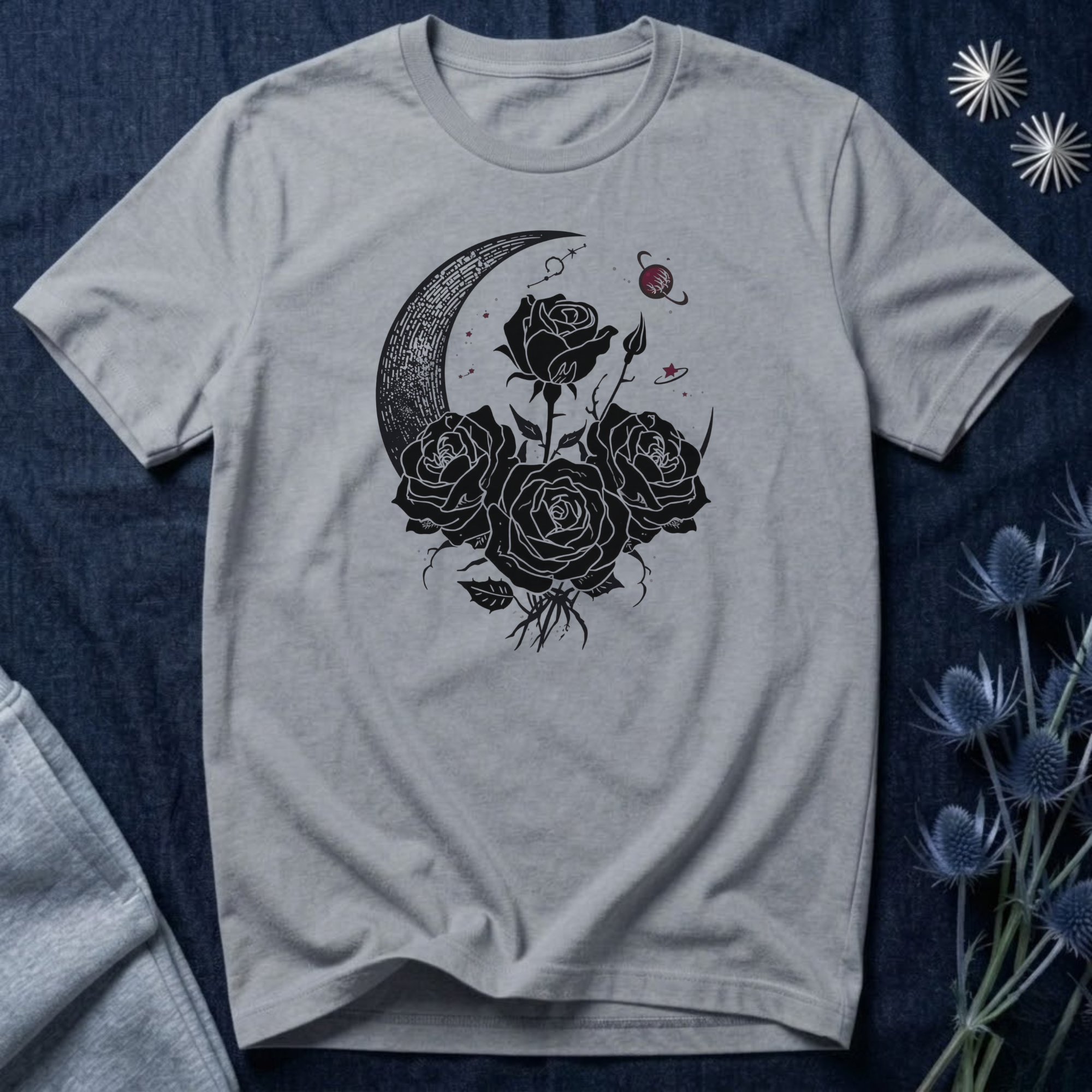 Crescent Moon and Roses T-Shirt