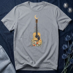 Celestial Floral Guitar Graphic T-Shirt