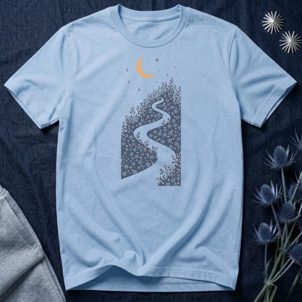 Moonlit Wildflower Winding Path Graphic Tee
