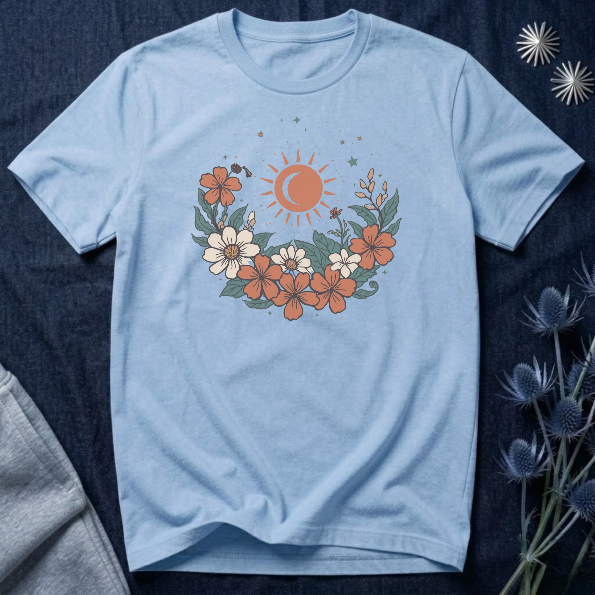 Tropical Sun & Moon Floral T-Shirt