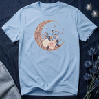 Rose Gold Celestial Moon Floral Graphic T-Shirt