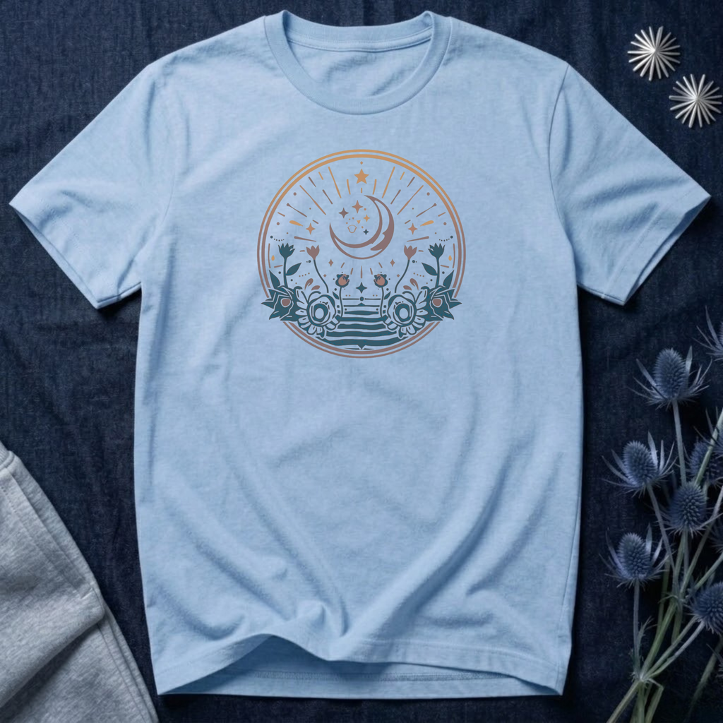 Vintage Celestial Floral Horizon T-Shirt