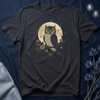 Moonlit Owl Botanical Graphic T-Shirt