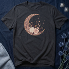 Rose Gold Celestial Moon Floral Graphic T-Shirt