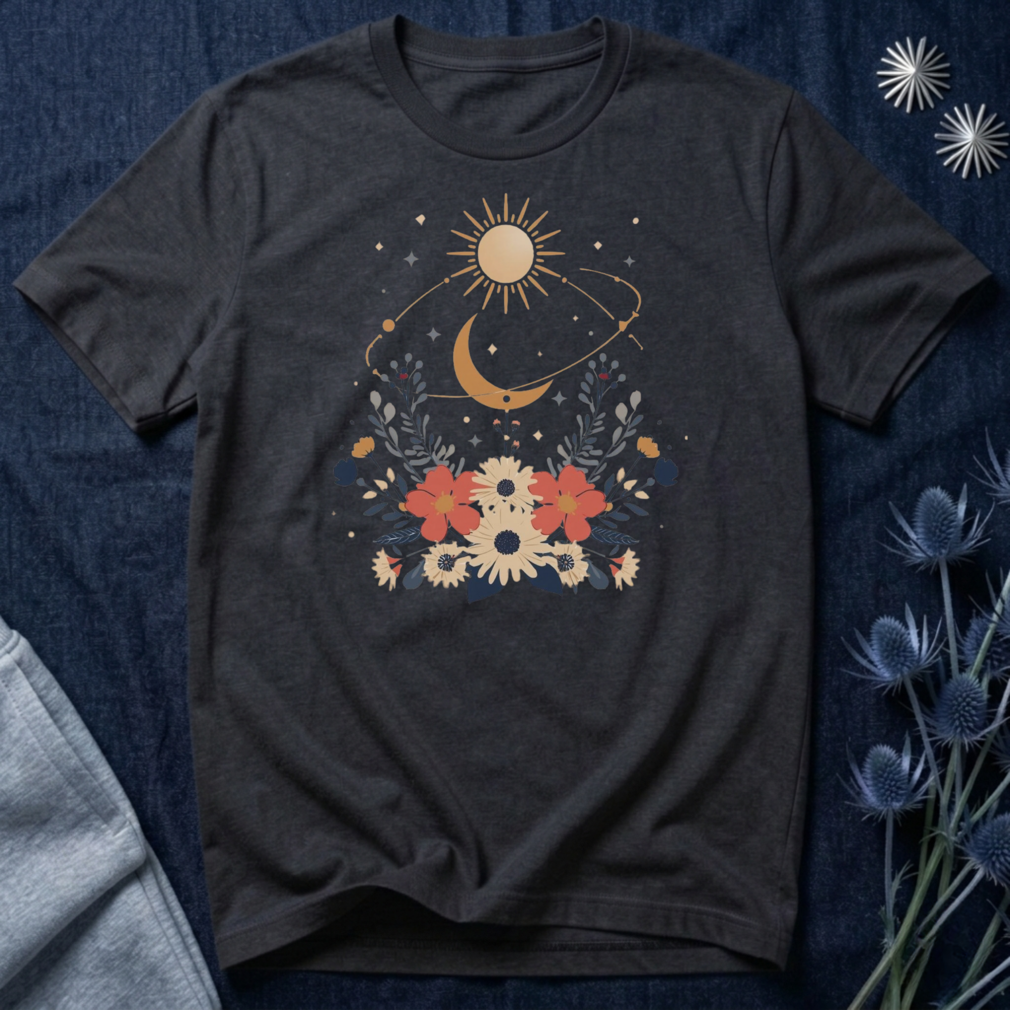 Celestial Orbit Floral Graphic T-Shirt