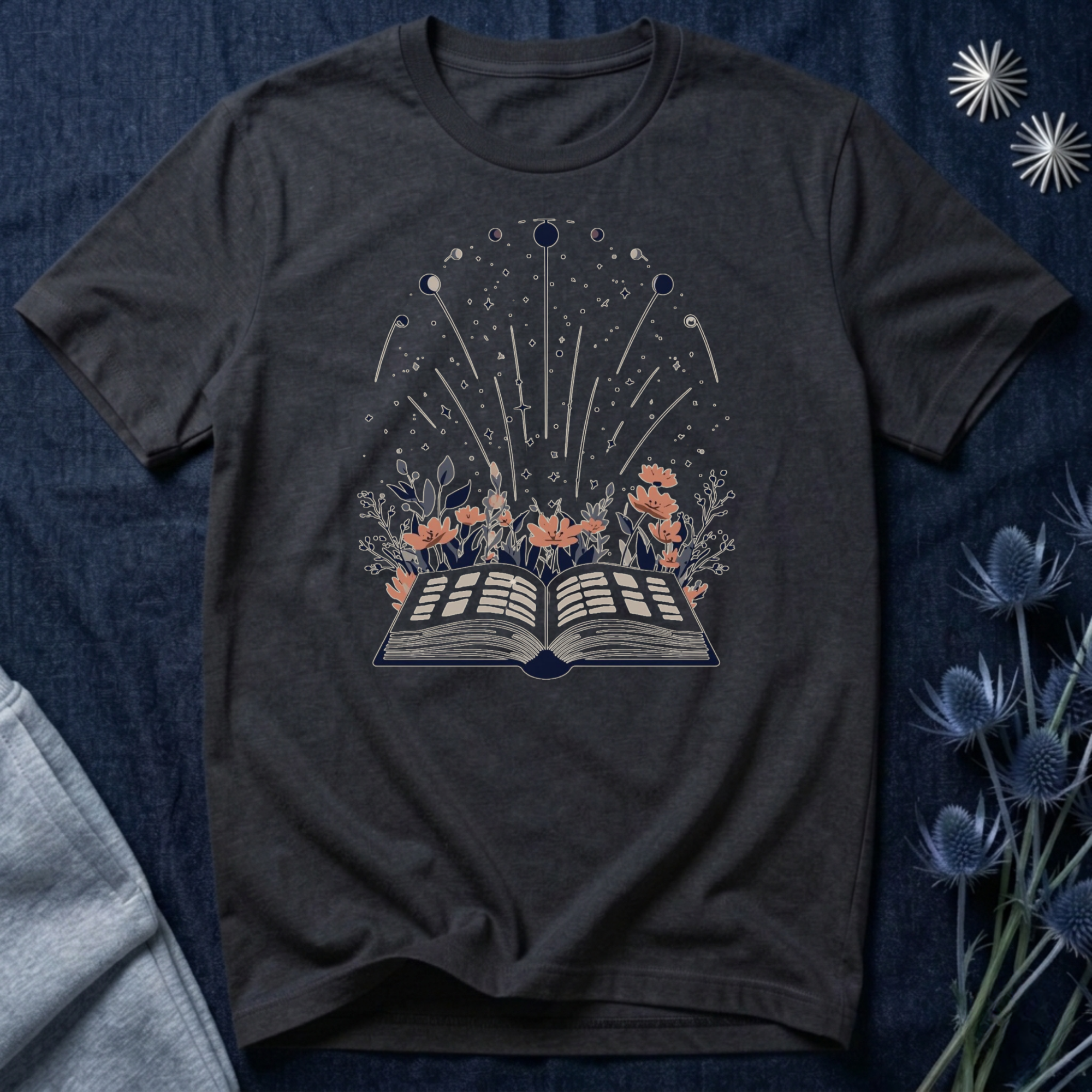 Celestial Book Lover Graphic T-Shirt