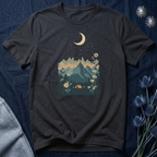 Moonlit Mountain Camping Graphic T-Shirt
