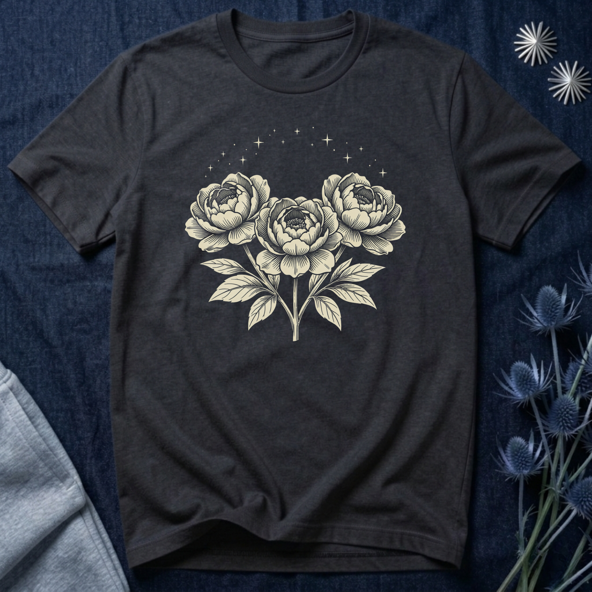 Triple Starlit Peonies T-Shirt