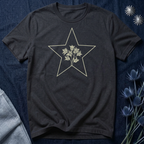 Minimalist Floral Star Graphic T-Shirt
