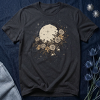 Celestial Moon & Roses Graphic T-Shirt