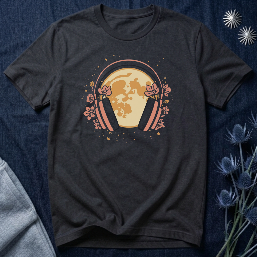 Cosmic Headphones & Full Moon T-Shirt