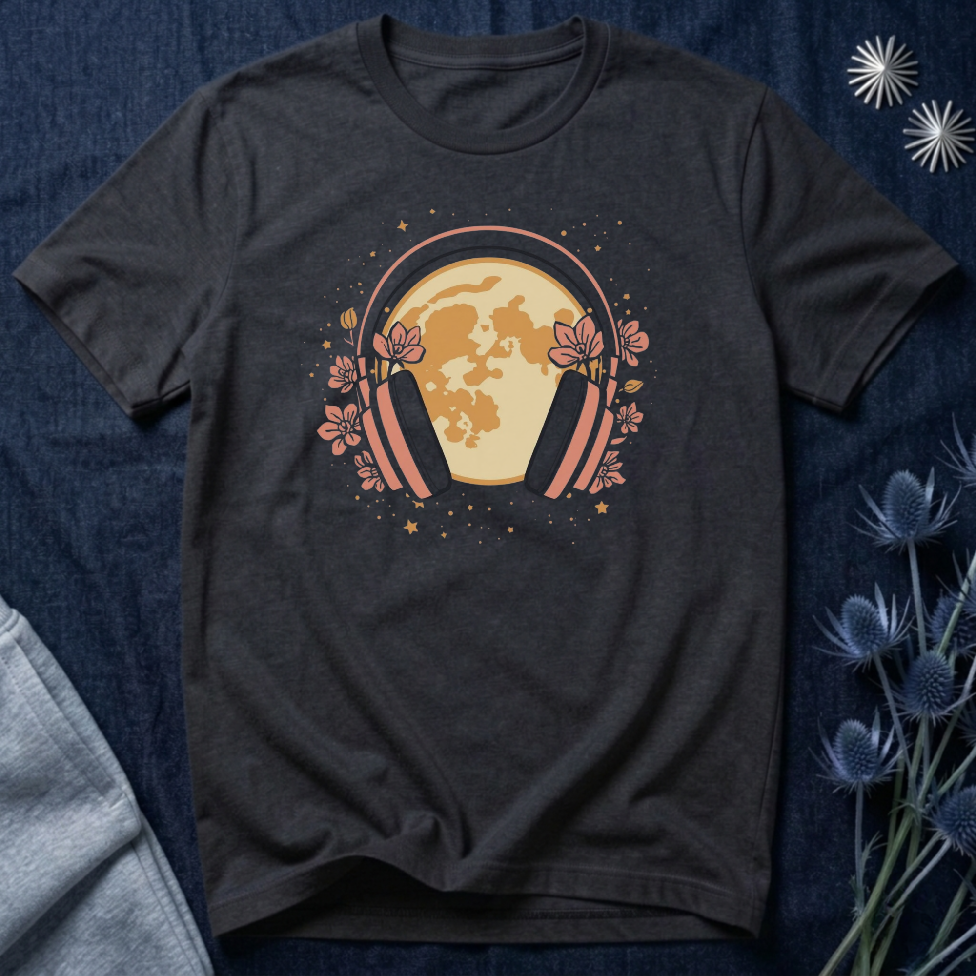 Cosmic Headphones & Full Moon T-Shirt
