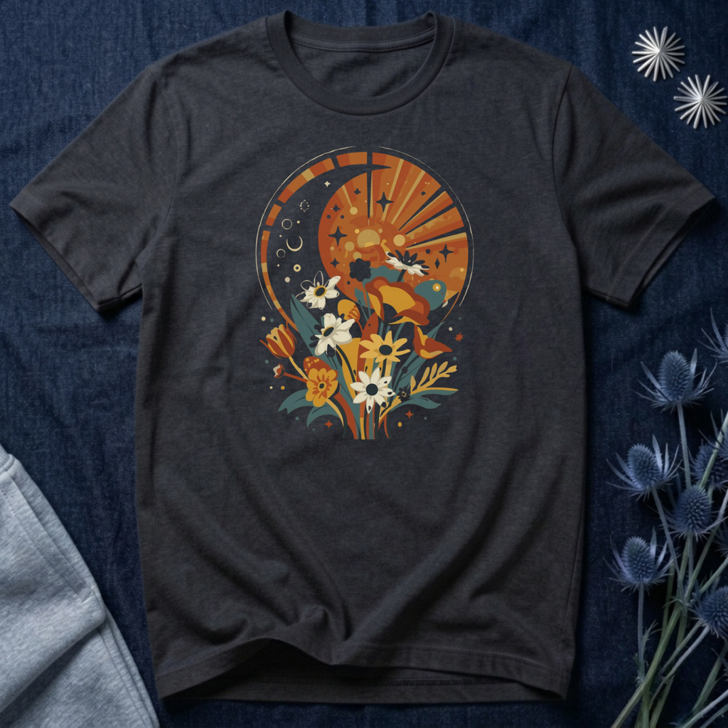 Cosmic Garden Sunset Women’s Graphic T-Shirt