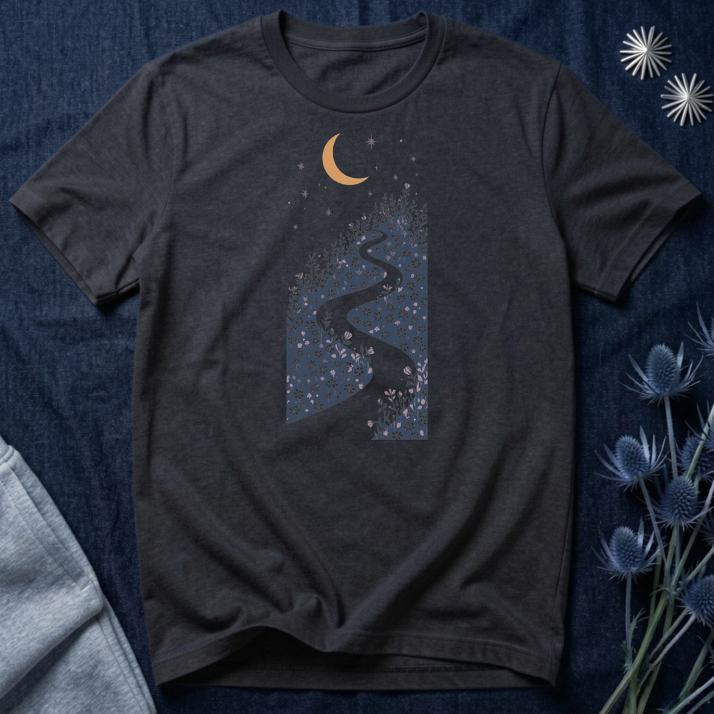 Moonlit Wildflower Winding Path Graphic Tee