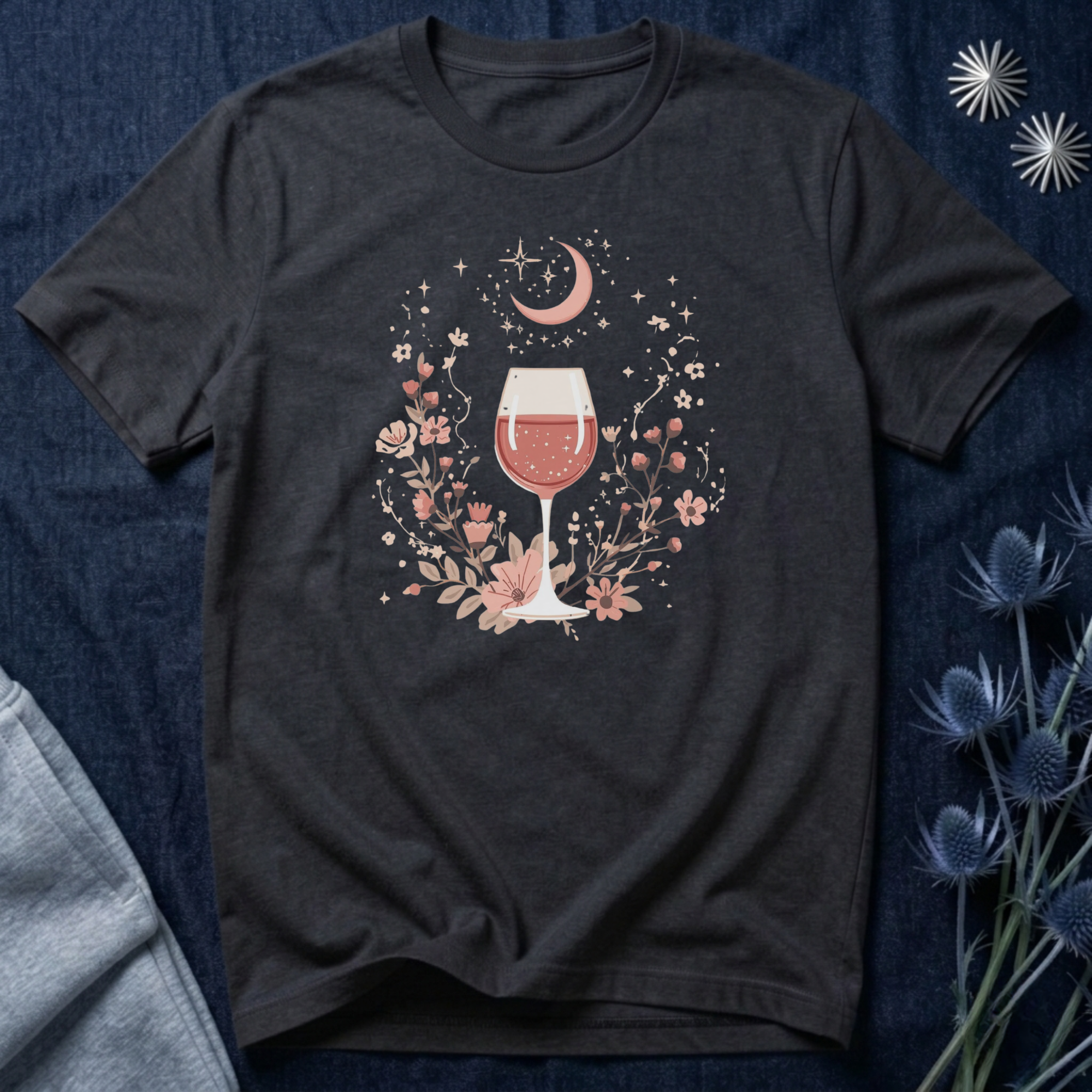 Celestial Rosé & Blush Florals Graphic T-Shirt
