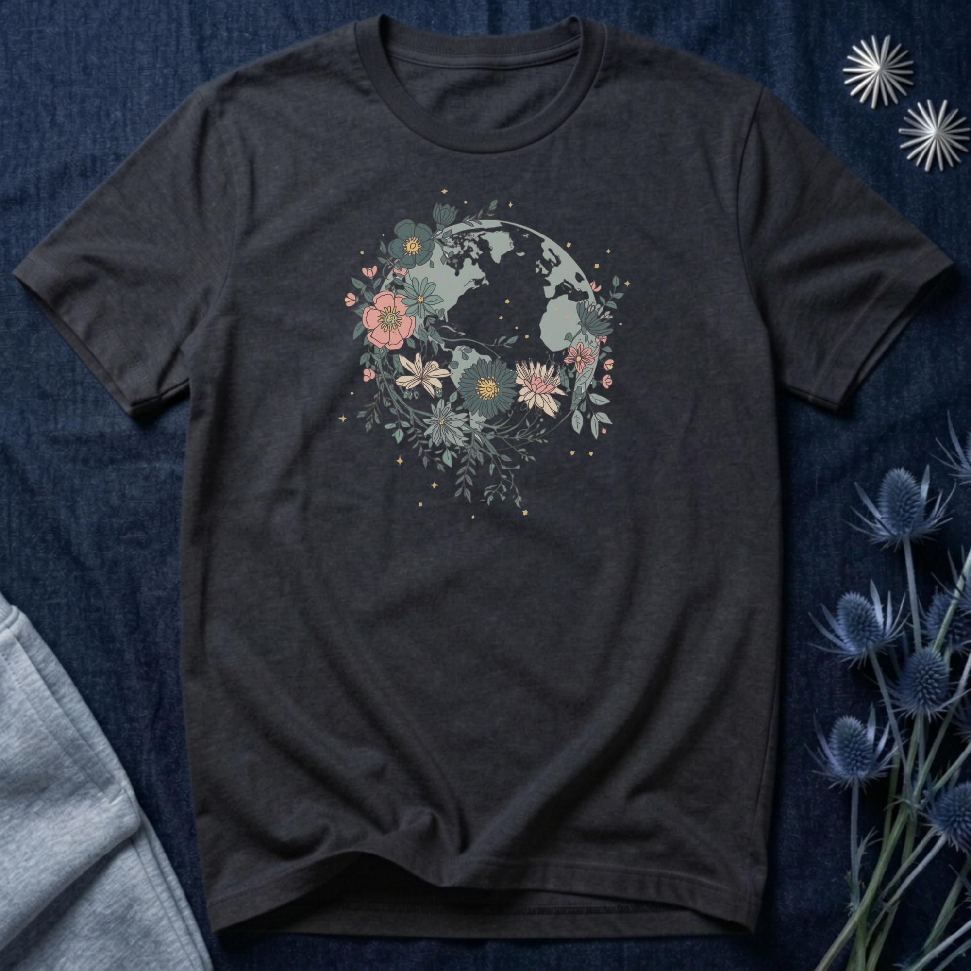 Floral Earth Graphic T-Shirt