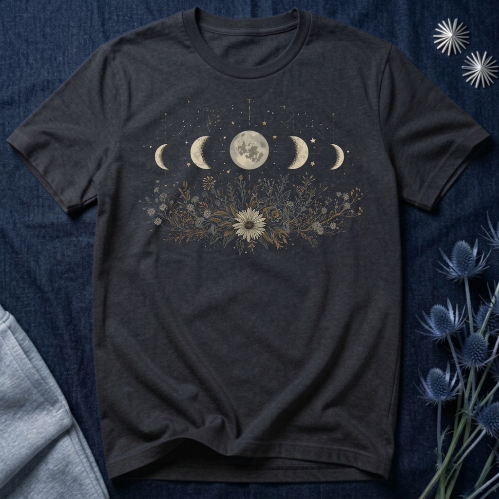 Moon Phases and Wildflowers T-Shirt
