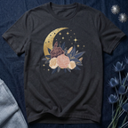Golden Moon & Roses Celestial Graphic T-Shirt