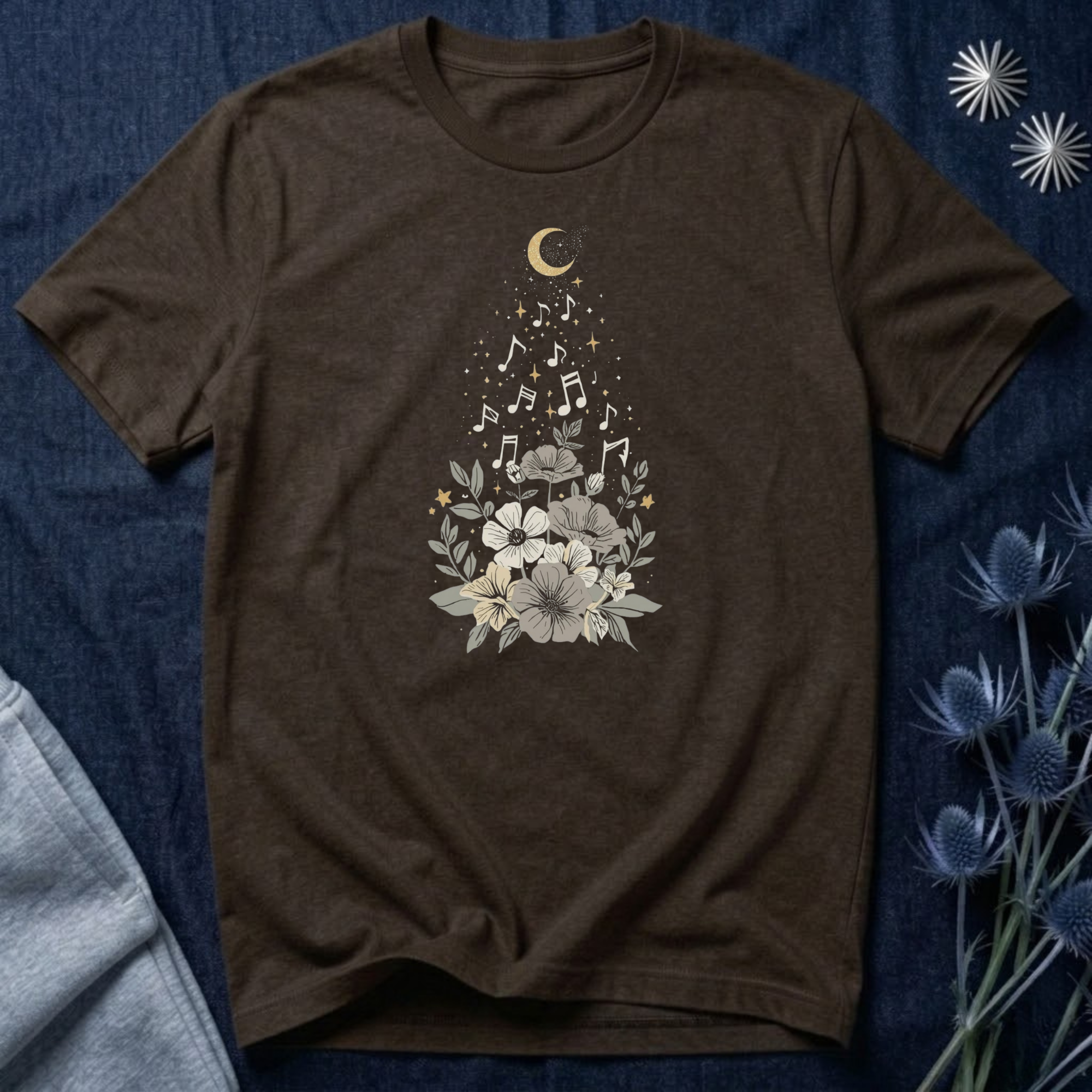 Moonlit Melody Floral T-Shirt