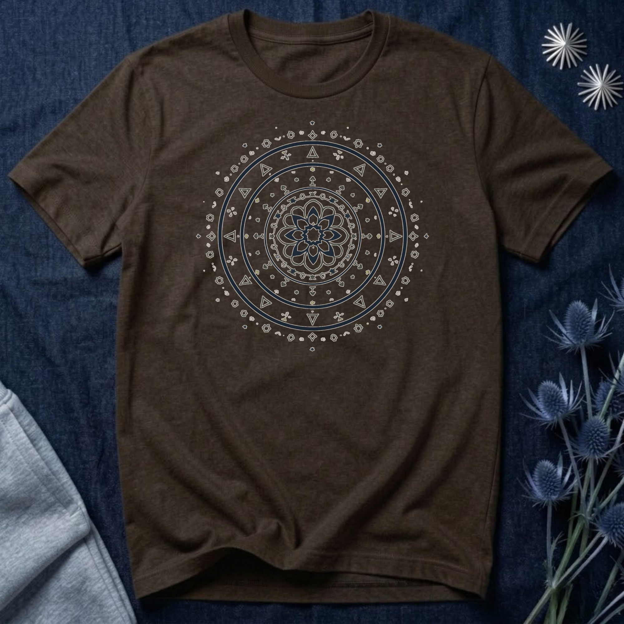 Celestial Geometric Mandala Graphic T-Shirt