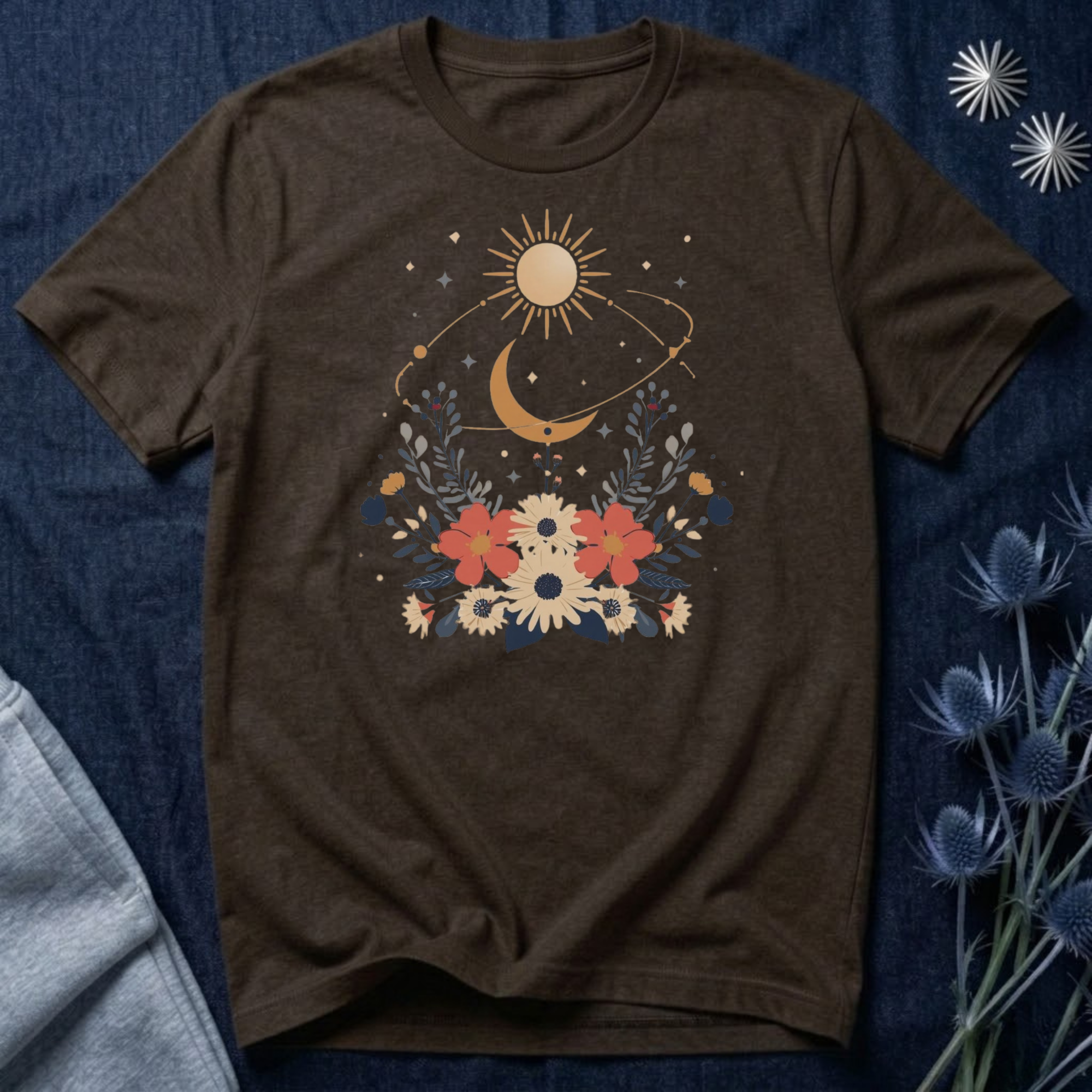 Celestial Orbit Floral Graphic T-Shirt