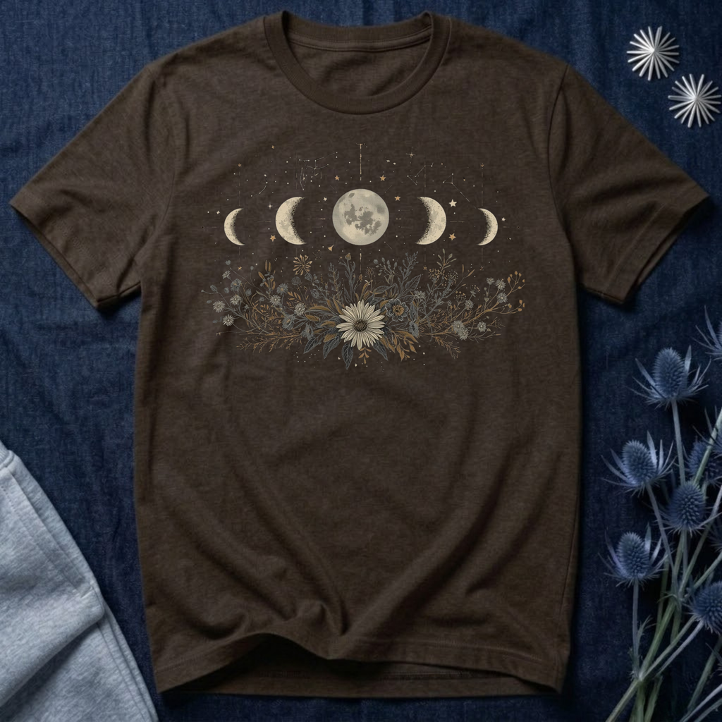 Moon Phases and Wildflowers T-Shirt