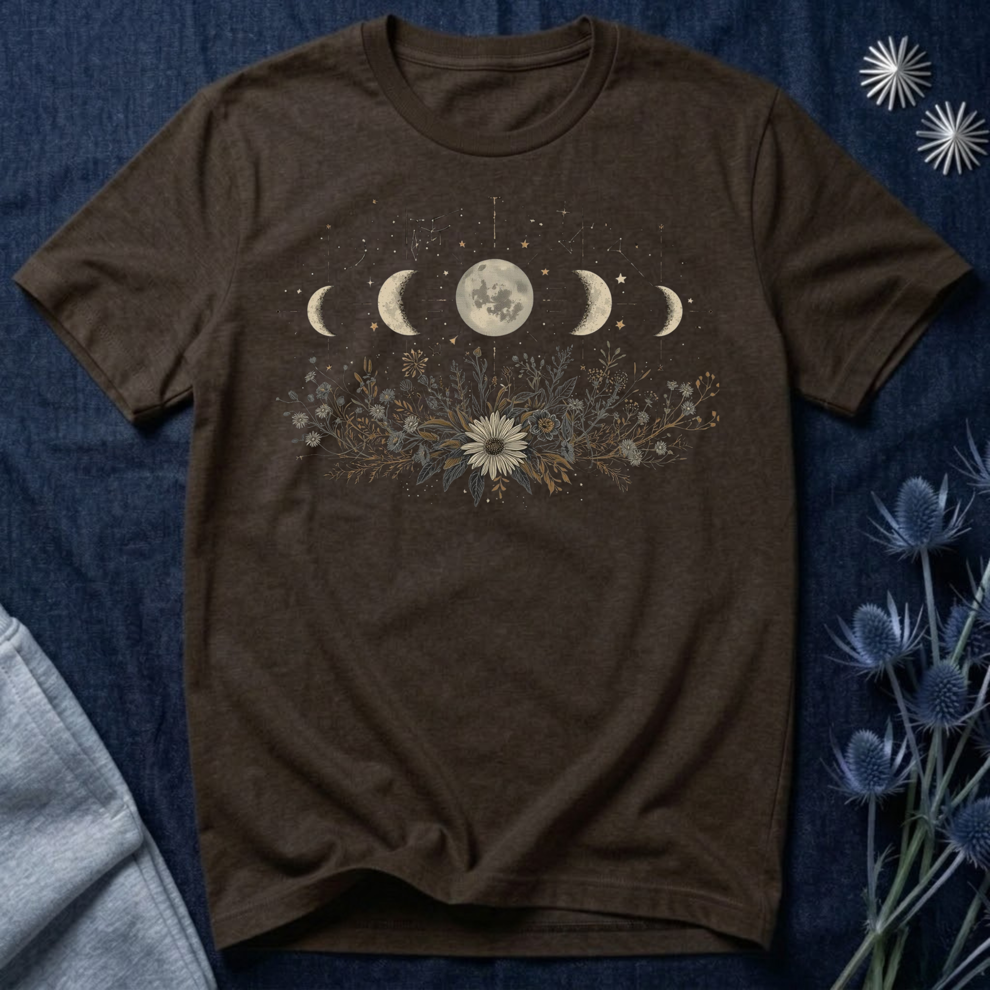 Moon Phases and Wildflowers T-Shirt