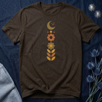 Retro Moon and Flowers T-Shirt
