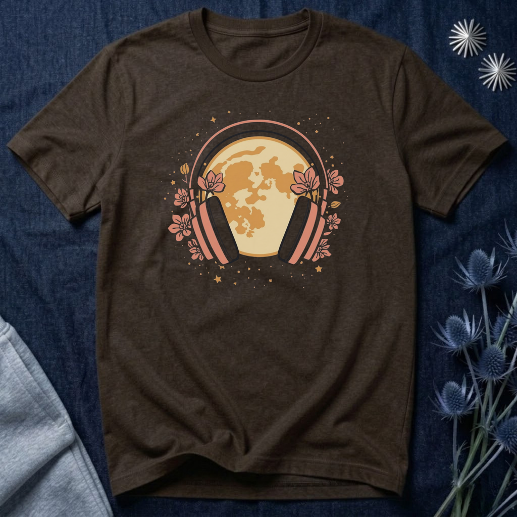 Cosmic Headphones & Full Moon T-Shirt