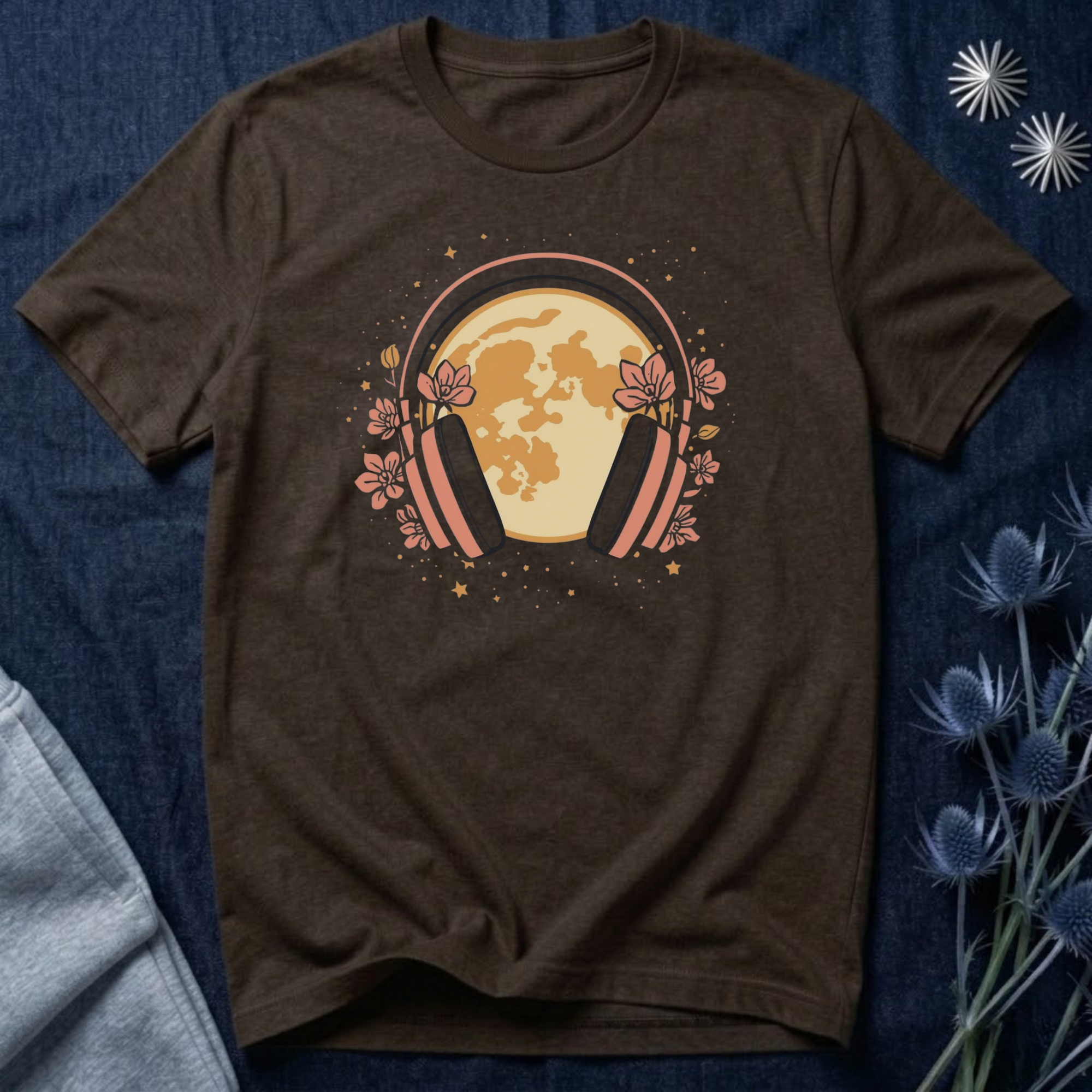 Cosmic Headphones & Full Moon T-Shirt