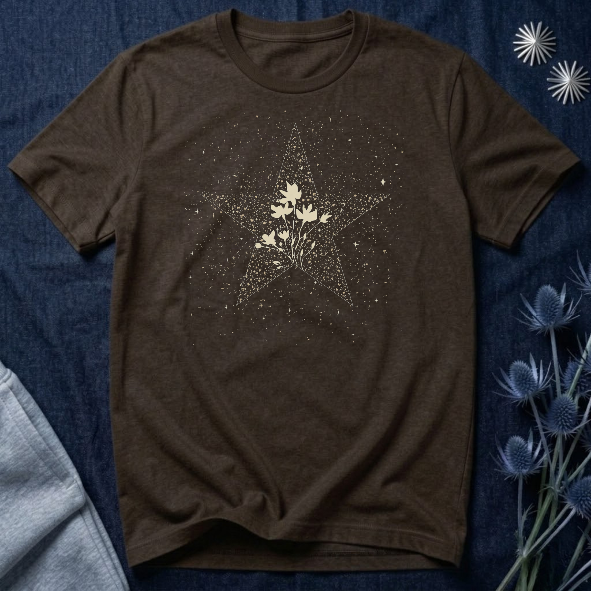 Celestial Floral Starburst Graphic T-Shirt