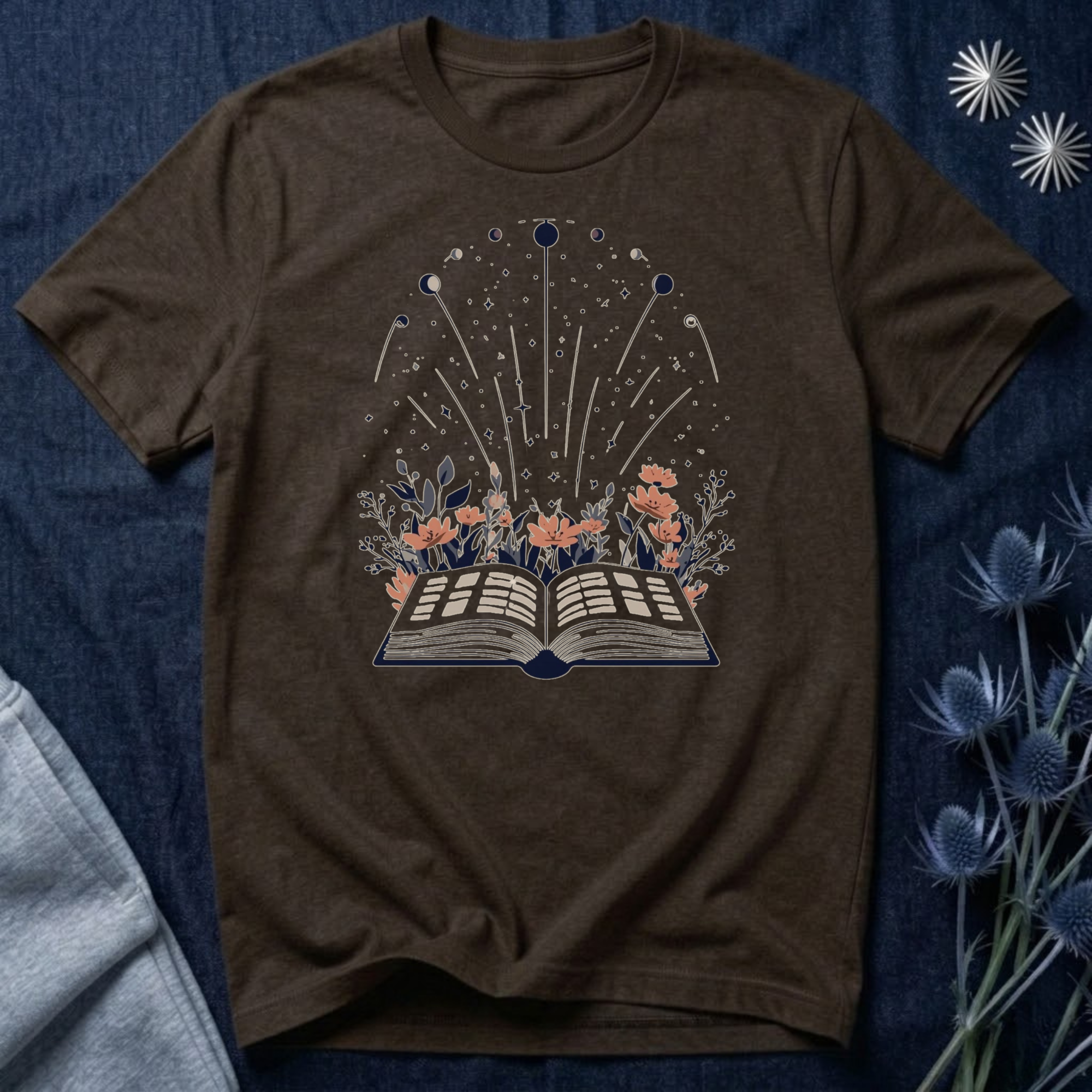 Celestial Book Lover Graphic T-Shirt