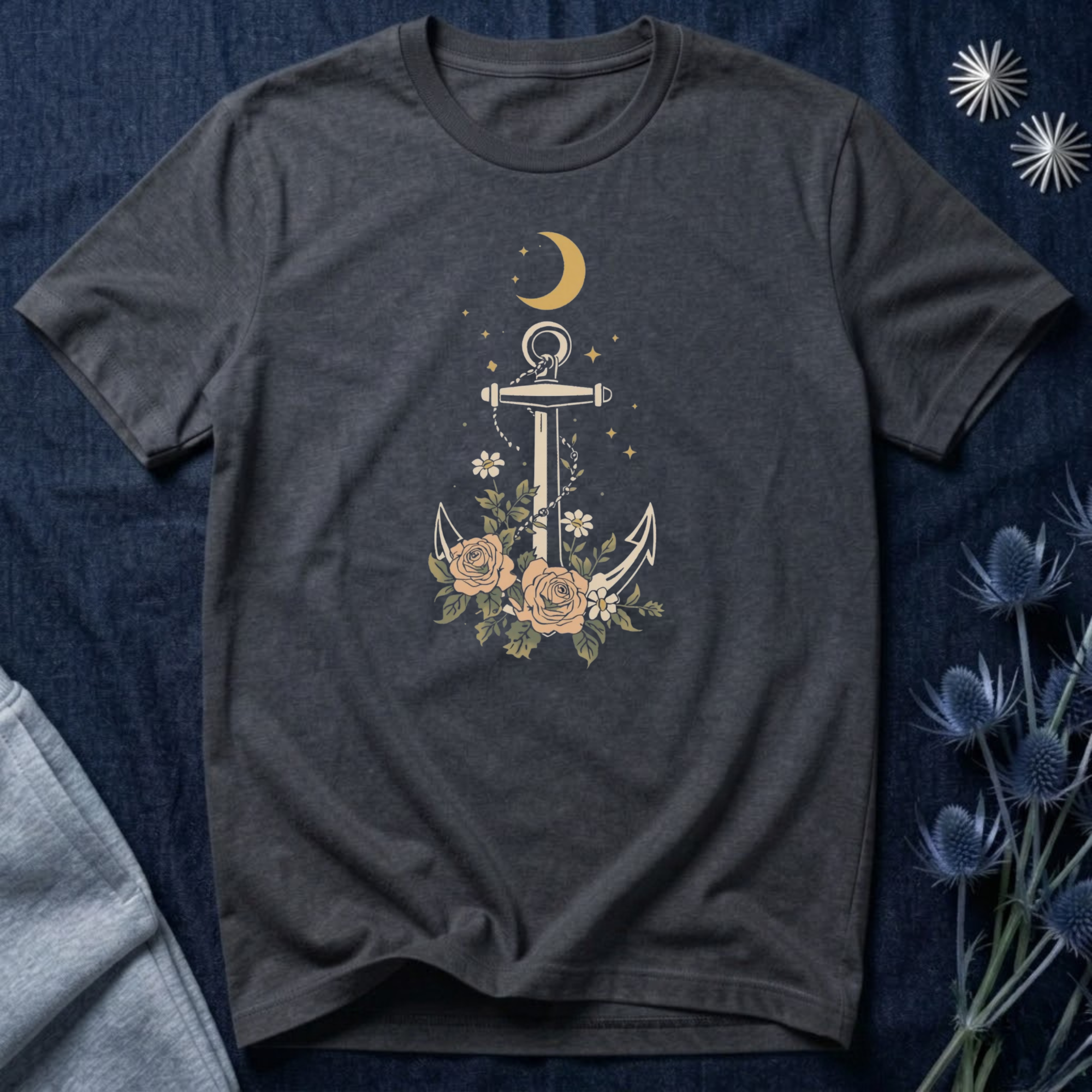 Celestial Blooming Anchor T-Shirt
