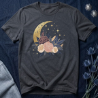 Golden Moon & Roses Celestial Graphic T-Shirt