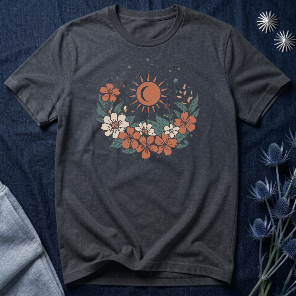 Tropical Sun & Moon Floral T-Shirt