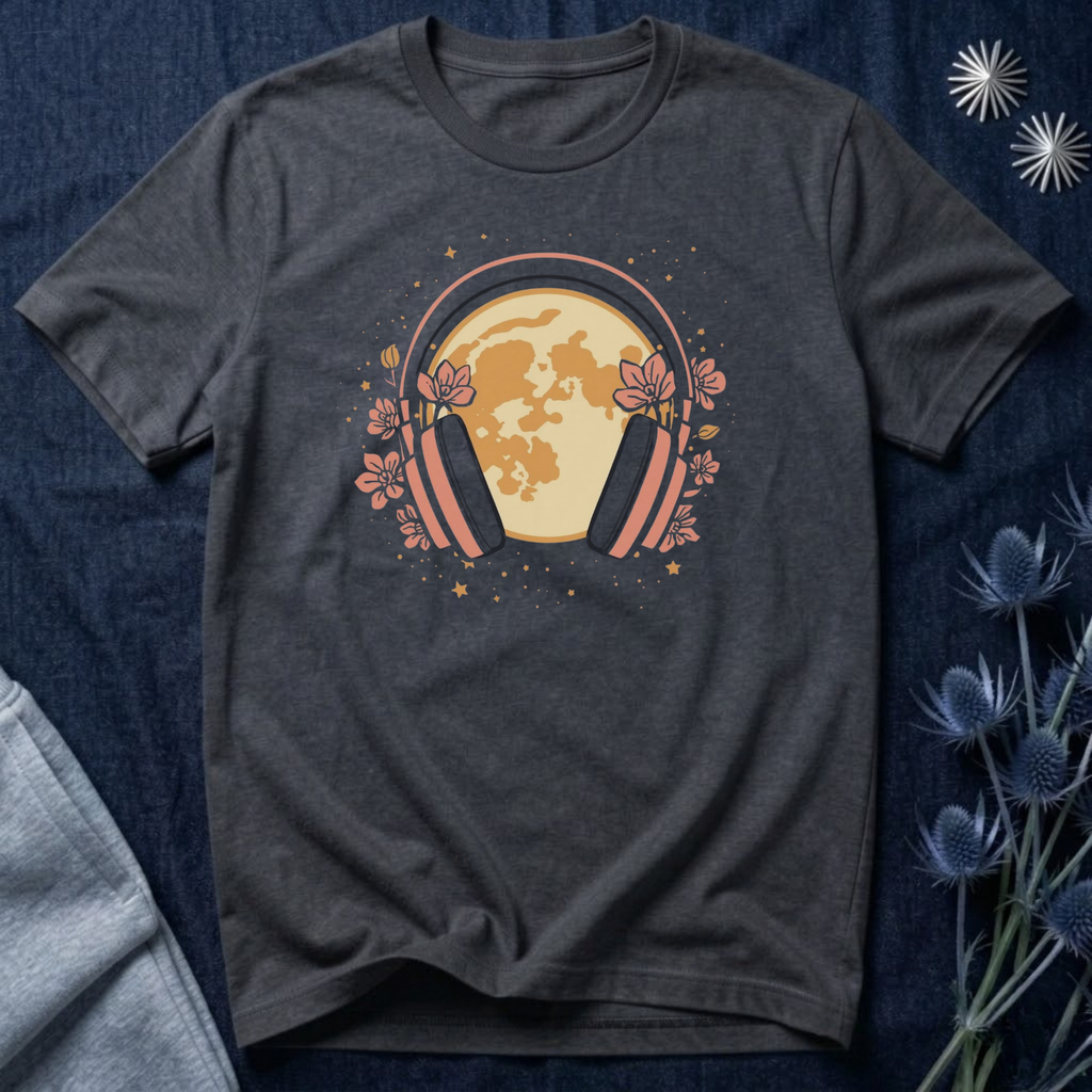 Cosmic Headphones & Full Moon T-Shirt