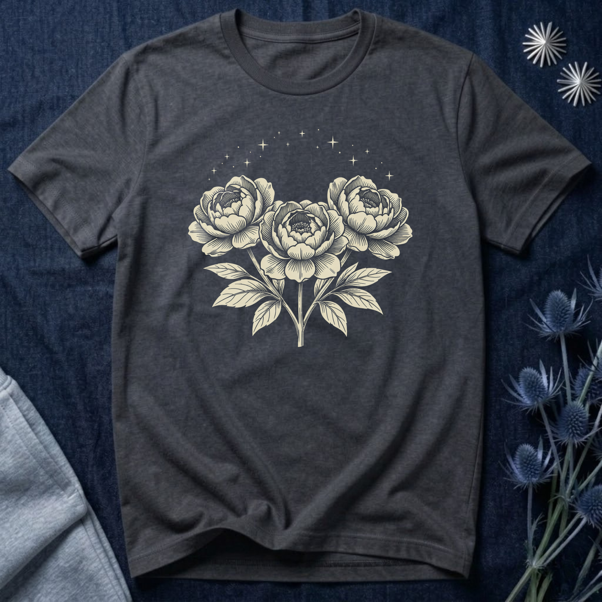 Triple Starlit Peonies T-Shirt