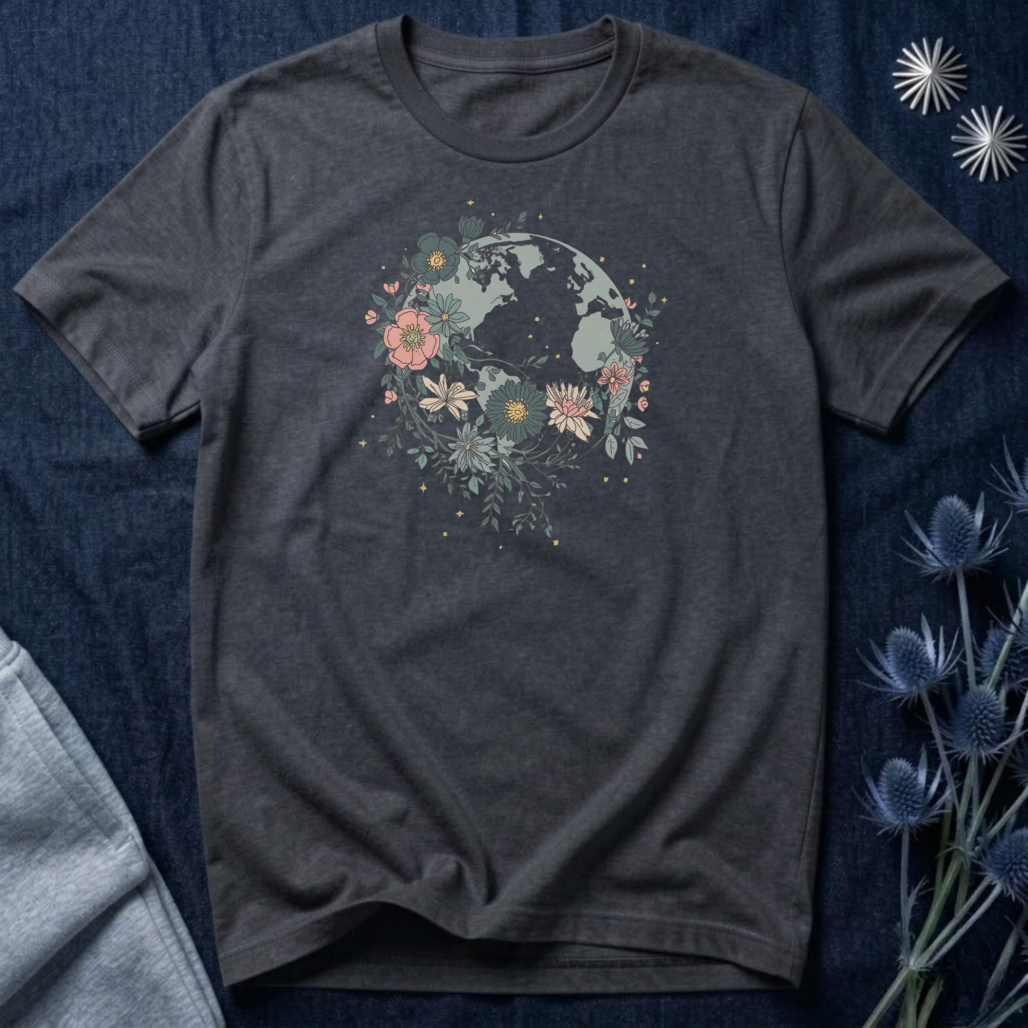 Floral Earth Graphic T-Shirt