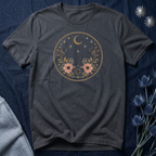 Minimal Celestial Floral Moon Graphic Tee