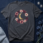 Golden Moon Floral Wreath Graphic T-Shirt