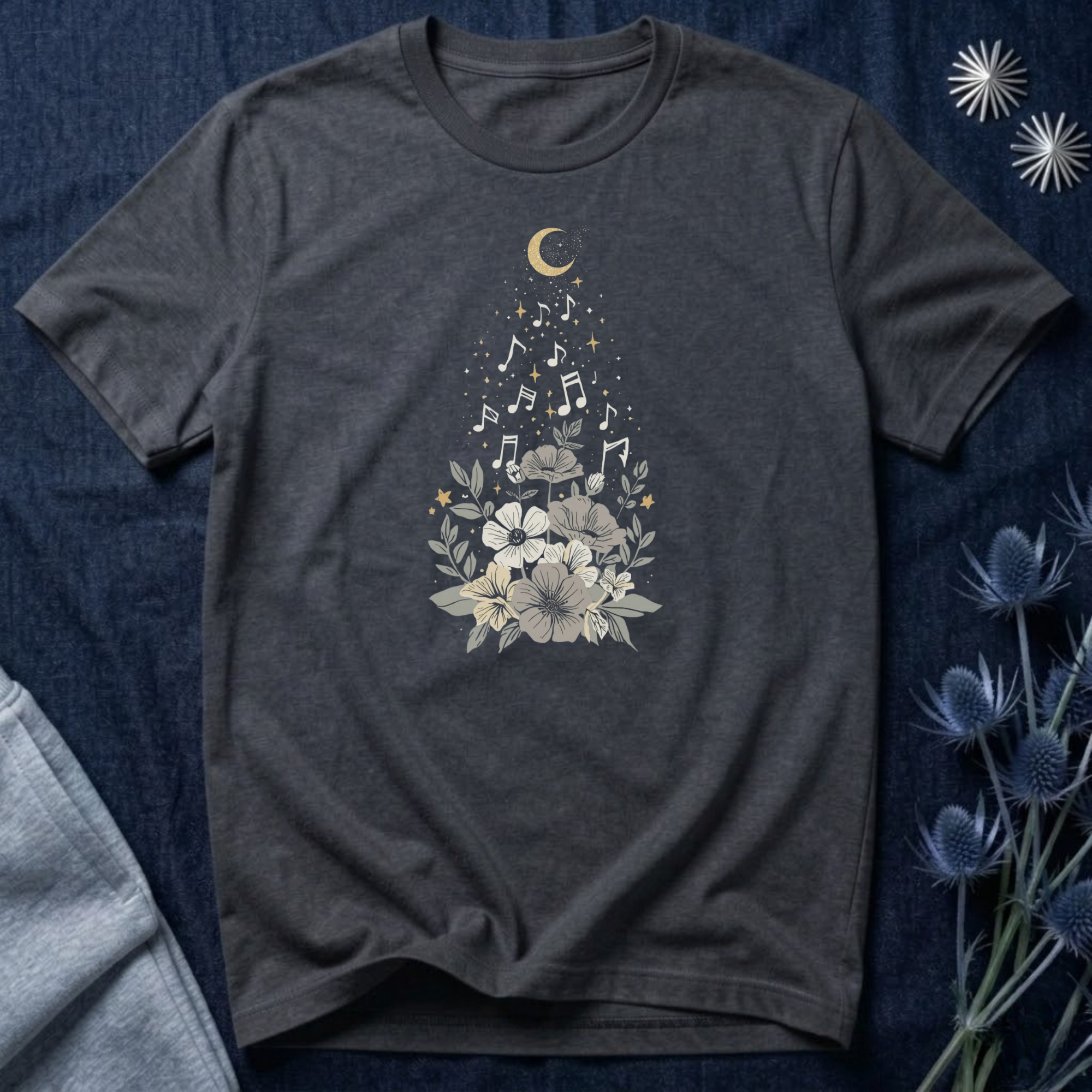 Moonlit Melody Floral T-Shirt