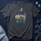 Moonlit Mountain Camping Graphic T-Shirt