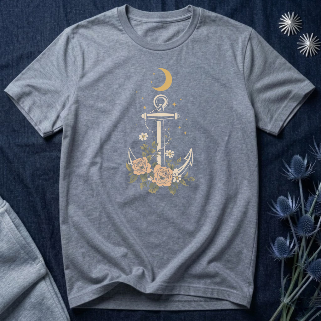 Celestial Blooming Anchor T-Shirt