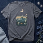 Moonlit Mountain Camping Graphic T-Shirt