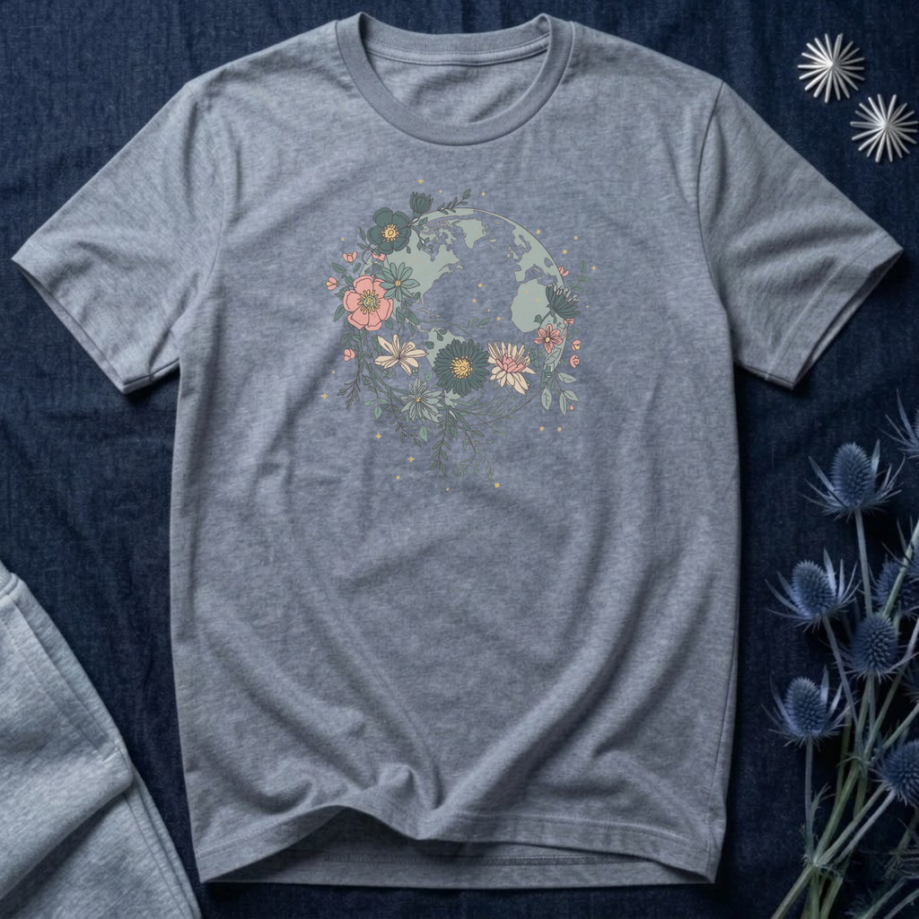 Floral Earth Graphic T-Shirt