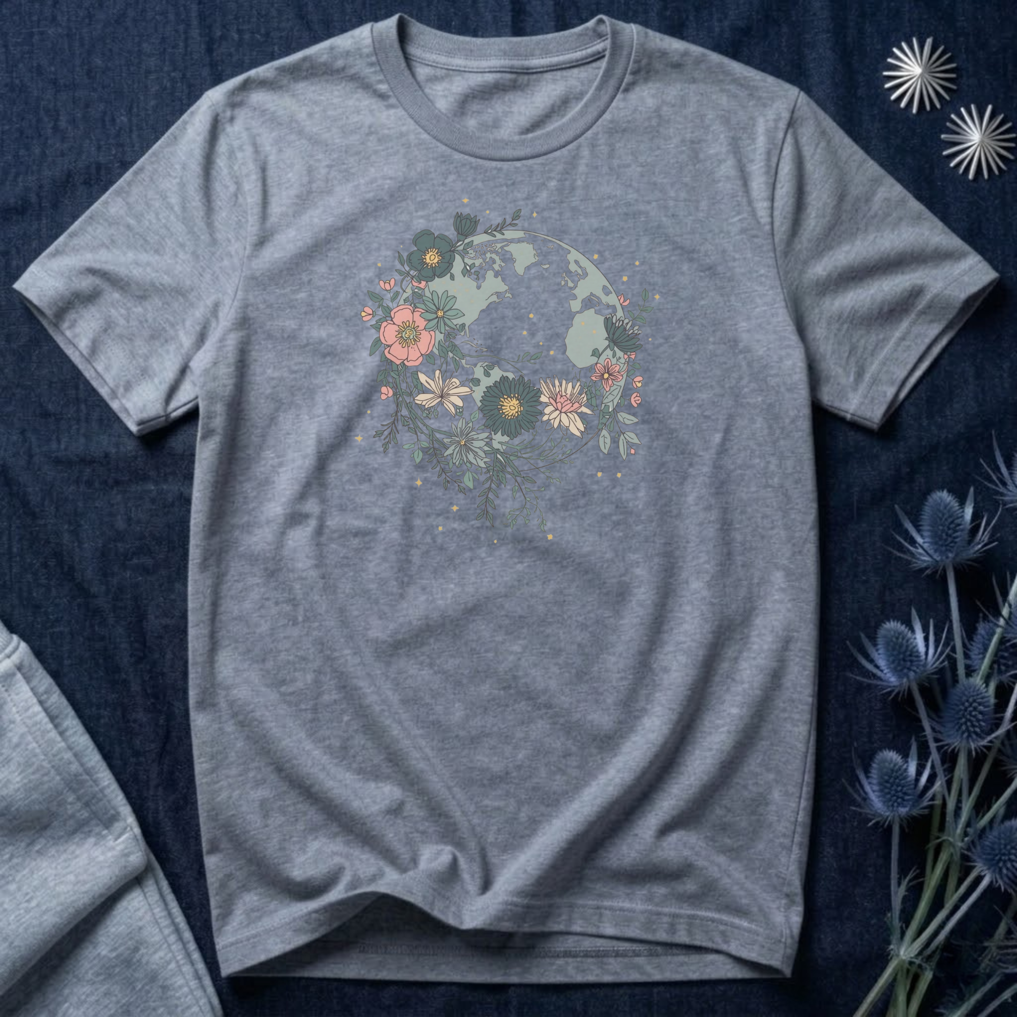 Floral Earth Graphic T-Shirt