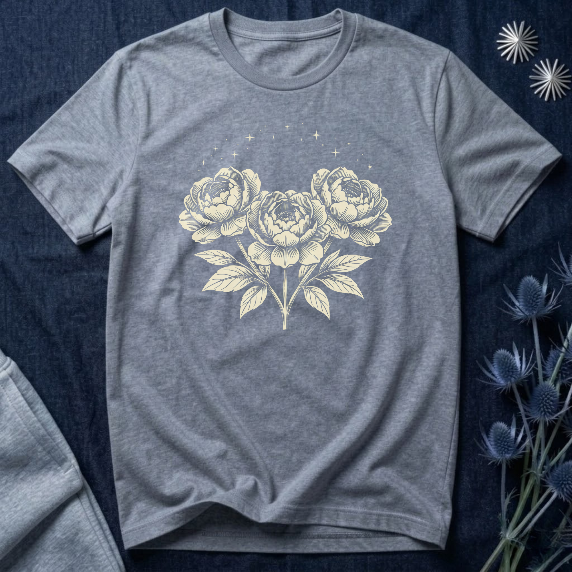 Triple Starlit Peonies T-Shirt