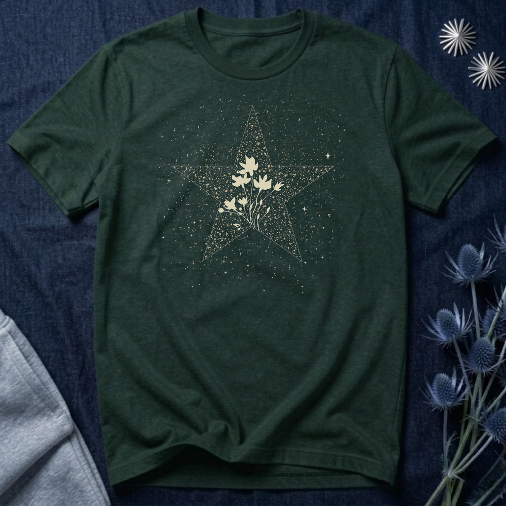 Celestial Floral Starburst Graphic T-Shirt